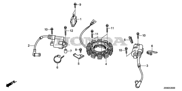 Ignition Coil Diagram and Parts List for GXV800IRH (Type QYX4)(GJALH-1000001-9999999) Honda Engine
