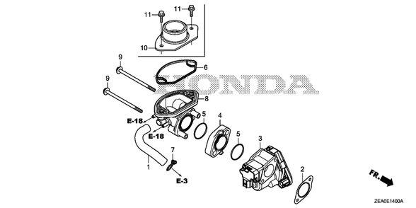 Throttle Body Diagram and Parts List for GX700IRHX (Type BXF)(GCAUH-1000001-9999999) Honda Engine