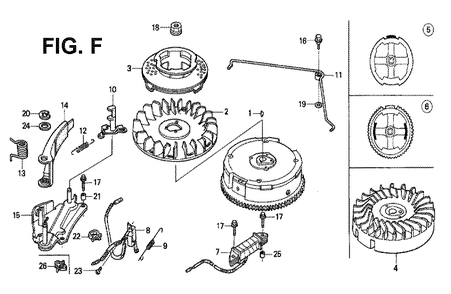 Fig-5 Diagram and Parts List for GXV120 Type SFL Honda Engine