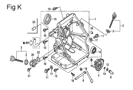 Fig-11 Diagram and Parts List for GC135 Type WXE Honda Engine