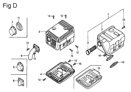 Fig-9 Diagram and Parts List for GX140 Type VET Honda Engine