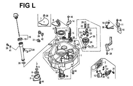 Fig-12 Diagram and Parts List for GXV340 Type DN Honda Engine