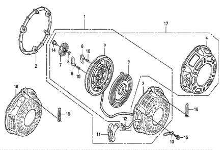 Fig-0 Diagram and Parts List for GX200 Type RJE Honda Engine