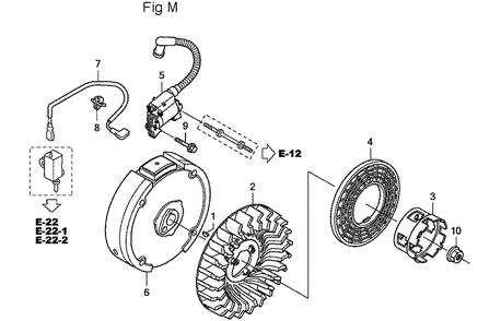 Fig-13 Diagram and Parts List for GC160LA Type QBC Honda Engine