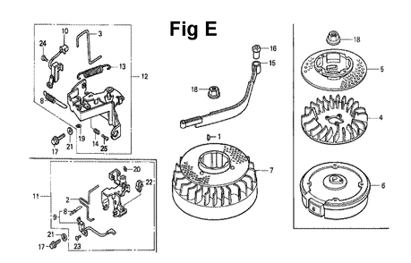 Fig-2 Diagram and Parts List for GXV140 Type A1K Honda Engine
