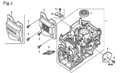 Fig-10 Diagram and Parts List for GCV190A Type S1A Honda Engine