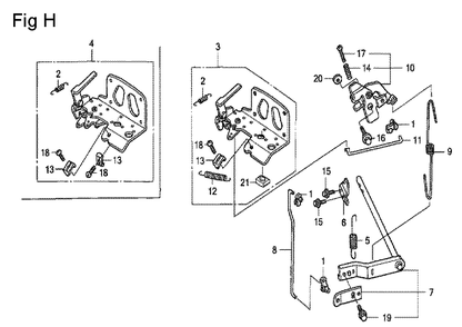 Fig-8 Diagram and Parts List for GCV530 Type QEA Honda Engine