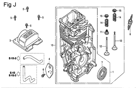 Fig-10 Diagram and Parts List for GC135 Type VXE Honda Engine