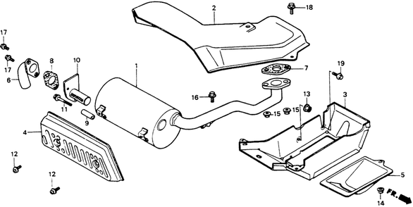 Part Location Diagram of 18325-751-A00 Honda Protector, Heat (Lower)