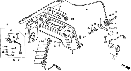 Part Location Diagram of 35615-763-D00 Honda Wire, Neutral Switch