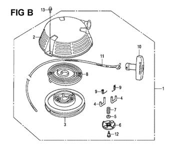 Fig-2 Diagram and Parts List for GXV160H2 Type C12 Honda Engine