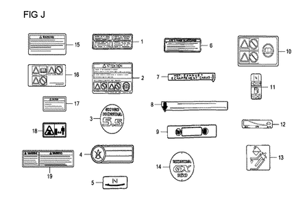 Fig-12 Diagram and Parts List for GX160U1 Type VHH4 Honda Engine