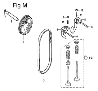 Fig-13 Diagram and Parts List for GC160 Type QHE Honda Engine
