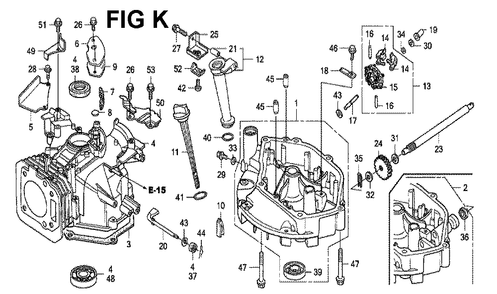 Fig-11 Diagram and Parts List for GVX160H2 Type A1S Honda Engine