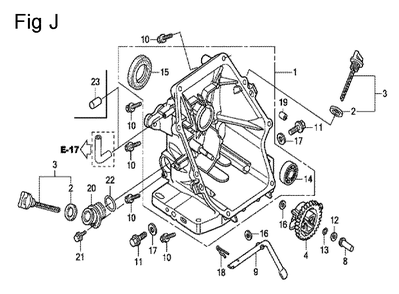 Fig-10 Diagram and Parts List for GC135 Type WHE Honda Engine