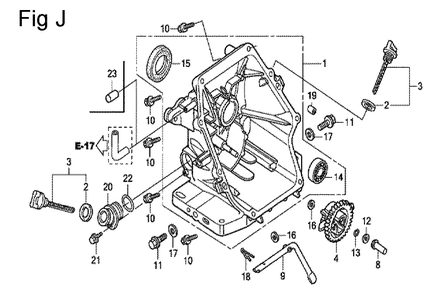 Fig-10 Diagram and Parts List for GC160 Type QHU Honda Engine