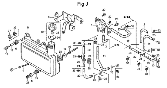 Fig-10 Diagram and Parts List for GC160A Type QBC Honda Engine