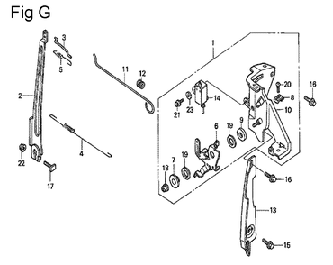 Fig-7 Diagram and Parts List for GC160 Type QHE1 Honda Engine