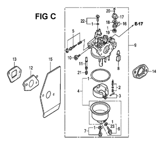 Fig-13 Diagram and Parts List for GXV160H2 Type N45 Honda Engine