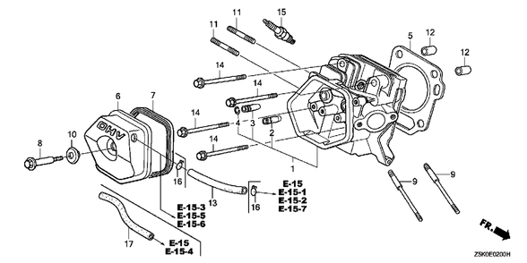 Part Location Diagram of 12251-Z5K-003 Honda Gasket, Cylinder Head
