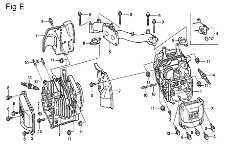 Fig-5 Diagram and Parts List for GCV530 Type QEA1A Honda Engine