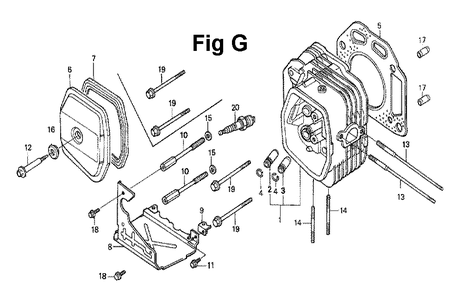 Fig-8 Diagram and Parts List for GXV340 Type DX Honda Engine