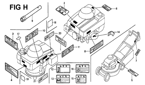 Fig-5 Diagram and Parts List for GXV160K1 Type SFCA Honda Engine