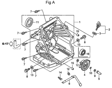 Fig-1 Diagram and Parts List for GC190LA Type QHAF Honda Engine