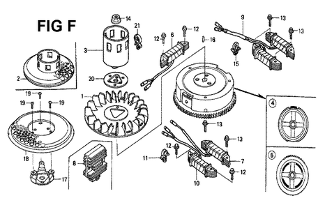 Fig-5 Diagram and Parts List for GXV340K2 Type DA Honda Engine