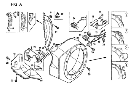 Fig-2 Diagram and Parts List for GX160U1 Type TCS2 Honda Engine