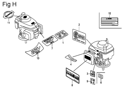Fig-8 Diagram and Parts List for GSV190A Type N1R Honda Engine