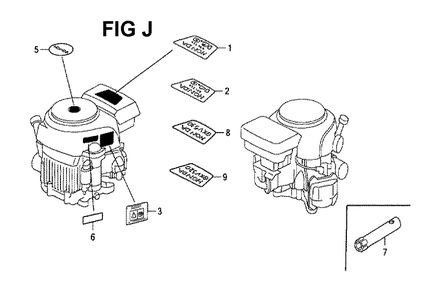 Fig-7 Diagram and Parts List for GXV530 Type PXA1 Honda Engine