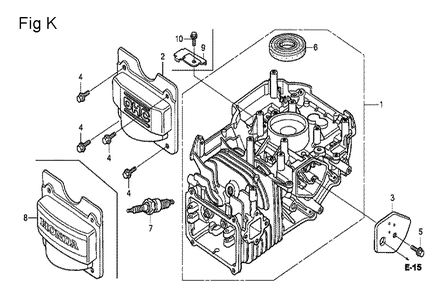 Fig-11 Diagram and Parts List for GCV190LA Type S3A Honda Engine