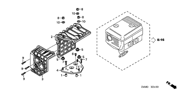 Muffler Cover Diagram and Parts List for GX160UT2 (Type  SHCC/A)(GCBPT-1000001 - 9999999) Honda Engine