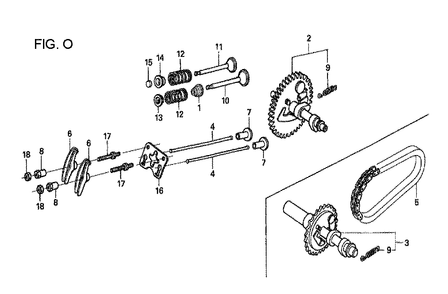 Fig-2 Diagram and Parts List for GX160U1 Type VHH4 Honda Engine
