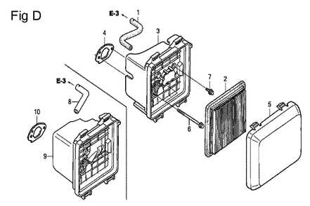 Fig-4 Diagram and Parts List for GCV190LA Type N1A Honda Engine