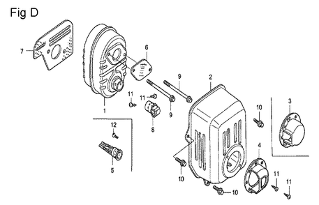 Fig-4 Diagram and Parts List for GX100U Type BE14 Honda Engine