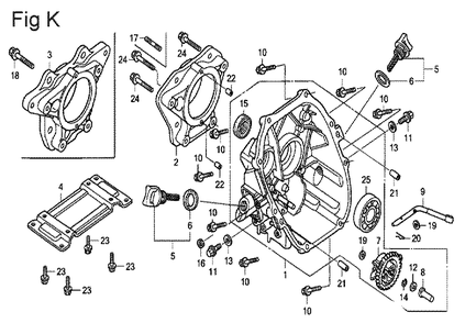 Fig-11 Diagram and Parts List for GX100U Type VE3 Honda Engine