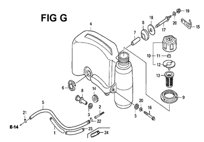 Fig-5 Diagram and Parts List for GXV160H2 Type SFC Honda Engine
