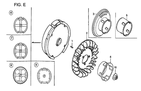 Fig-15 Diagram and Parts List for GX160U1 Type VHH4 Honda Engine