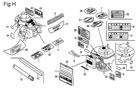 Fig-8 Diagram and Parts List for GCV160 Type A2A Honda Engine