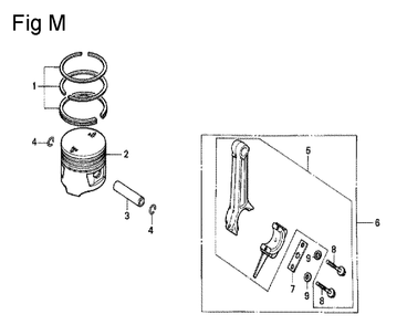 Fig-13 Diagram and Parts List for G100K1 Type ST Honda Engine