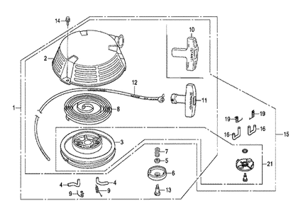 Fig-0 Diagram and Parts List for GXV160H2 Type N1F5 Honda Engine