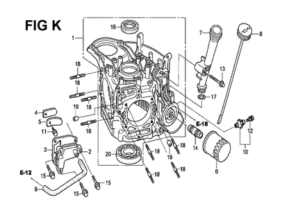 Fig-3 Diagram and Parts List for GXV530 Type SXE2 Honda Engine