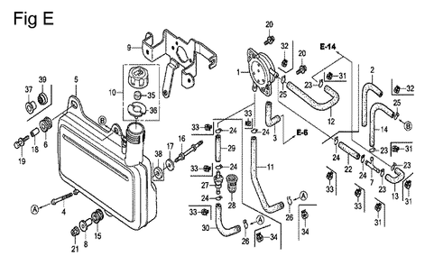 Fig-5 Diagram and Parts List for GC160 Type VHU Honda Engine