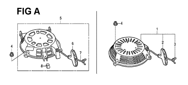 Fig-1 Diagram and Parts List for GCV190LA Type SBH Honda Engine