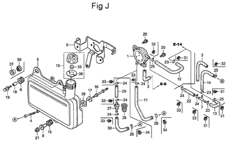 Fig-10 Diagram and Parts List for GC160 Type QHA Honda Engine