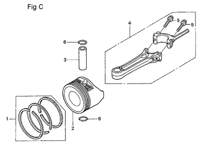 Fig-3 Diagram and Parts List for GSV190A Type A1A Honda Engine