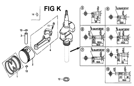 Fig-8 Diagram and Parts List for GXV160K1 Type SFL Honda Engine