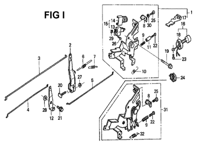 Fig-12 Diagram and Parts List for GXV340K2 Type DX3 Honda Engine